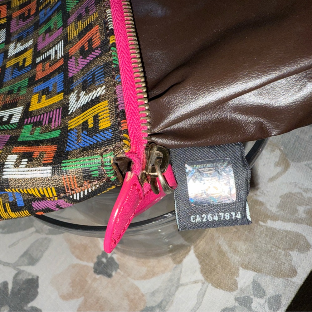 AUTHENTIC FENDI MULTI COLOR MONOGRAMMED CANVAS POUCH - EUC PRELOVED-EUC - Picture 5 of 15
